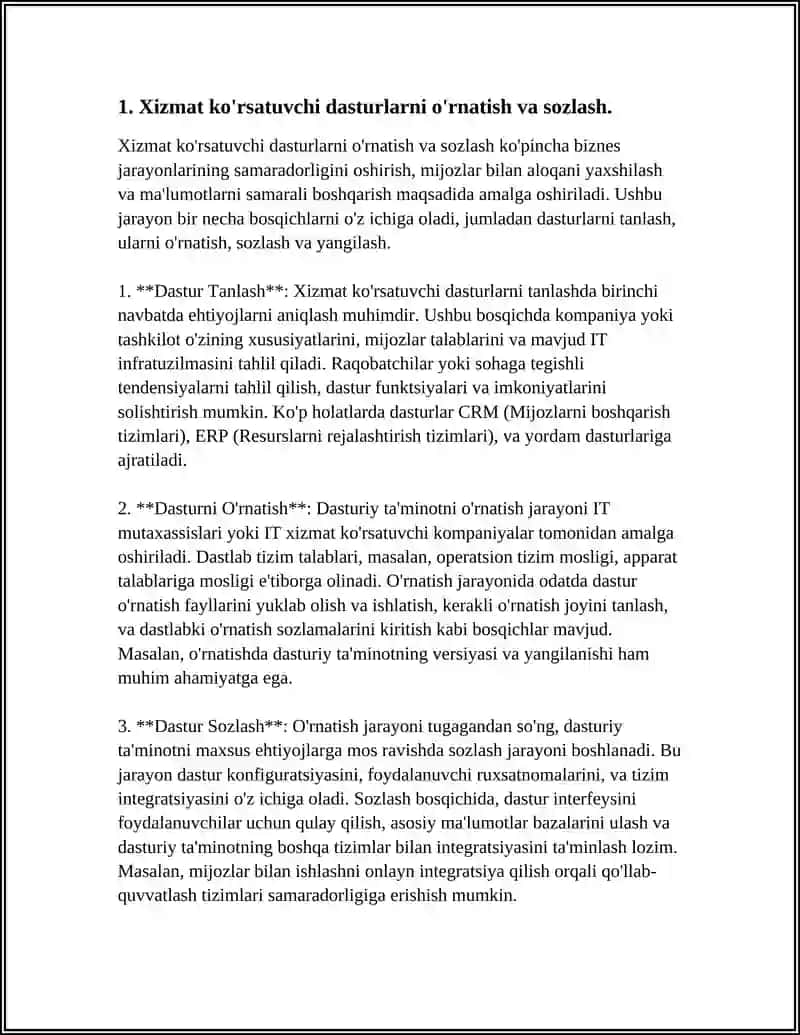 REFERAT Mavzu: XIZMAT KURSATUVCHI DASTURLAR VA UTILITLAR 3