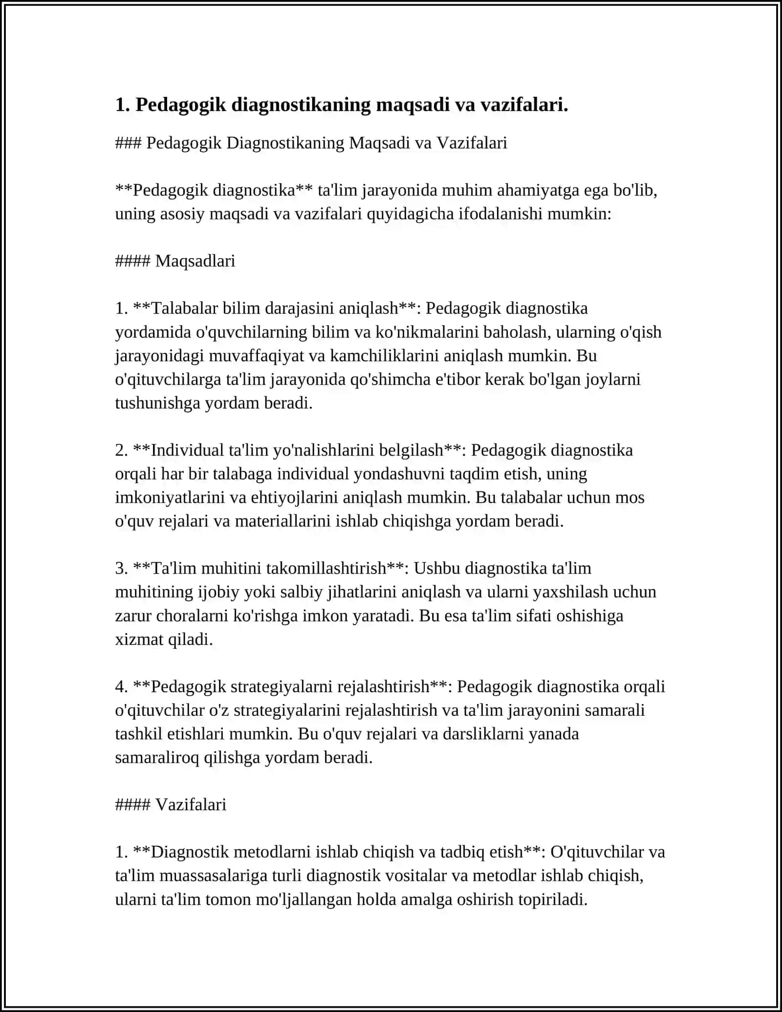 PEDAGOGIK DIAGNOSTIKA PEDAGOGIKANING AMALIY SOHASI SIFATIDA 3