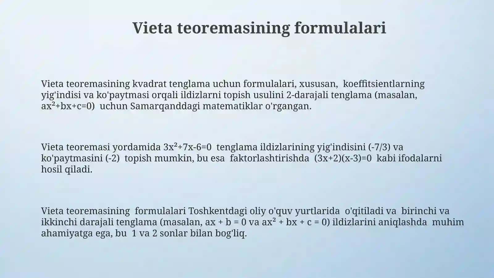 Viyet teoremasi 3
