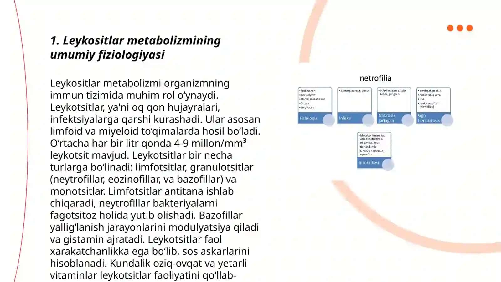 Leykositlar metobalizimi xususiyatlari 3