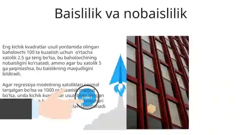 Eng kichik kvadratlar usulining baxolash xususiyatlari 3
