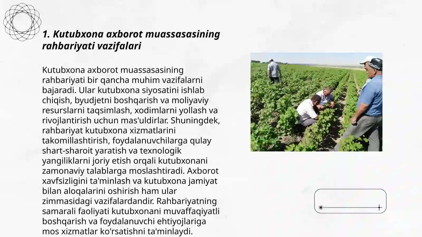 Kutubxona axborot muassasalari raxbarlari va ularning oʻziga xosliklari 3