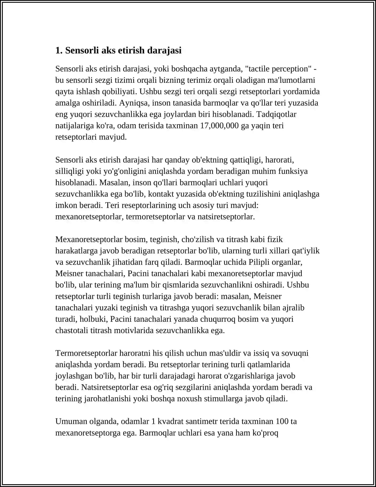 Sensorli aks etirish darajasi 3