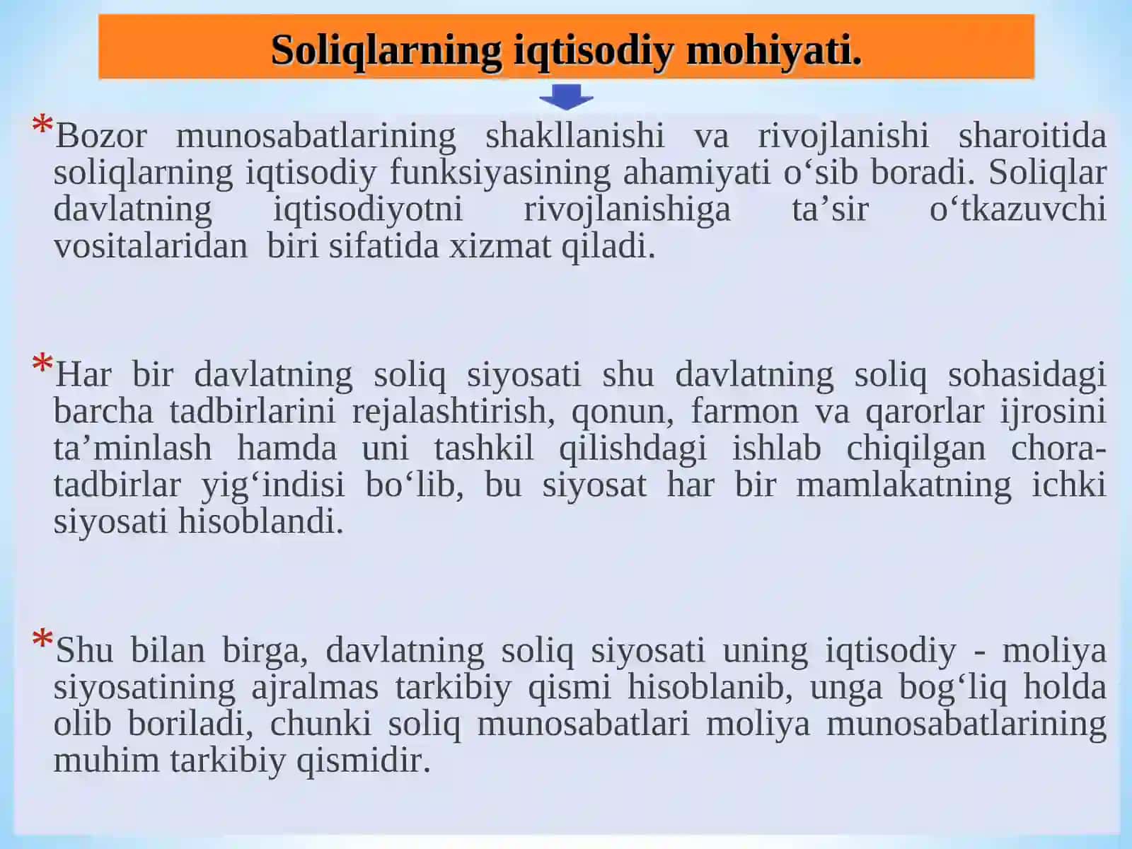 SOLIQLARNING IQTISODIY MOHIYATI VA OBYEKTIV ZARURLIGI 3
