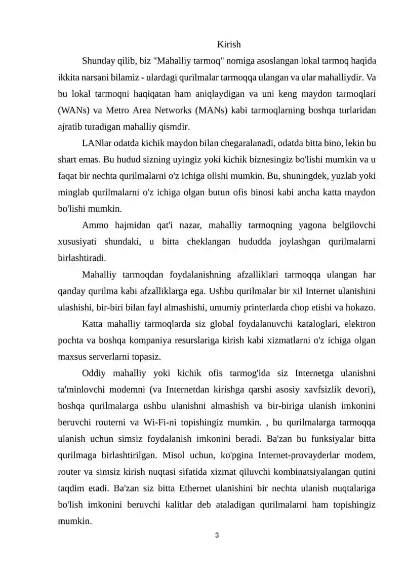 Cisco routerlarining buyruq interfeysi bilan ishlash va dastlabki konfiguratsiyasini sozlash. VLANni loyihalash va qurish 3
