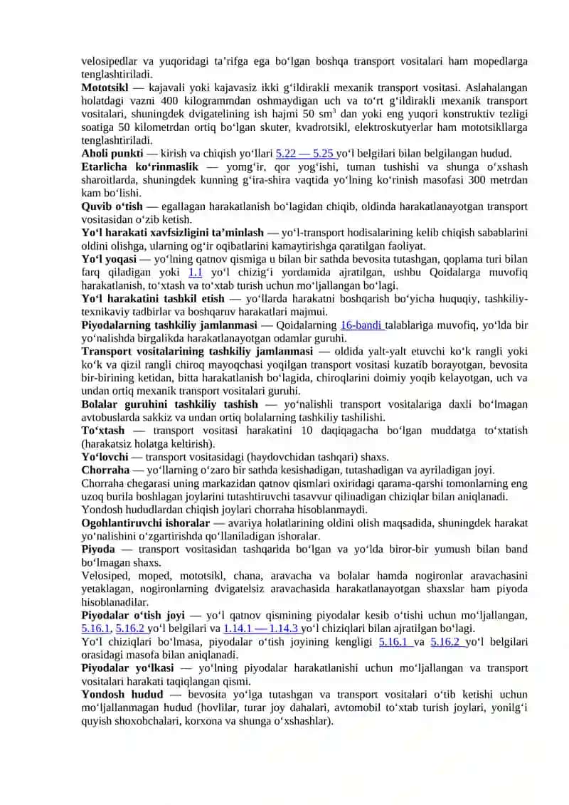 Yo‘l harakati qoidalarini tasdiqlash to‘g‘risida 3