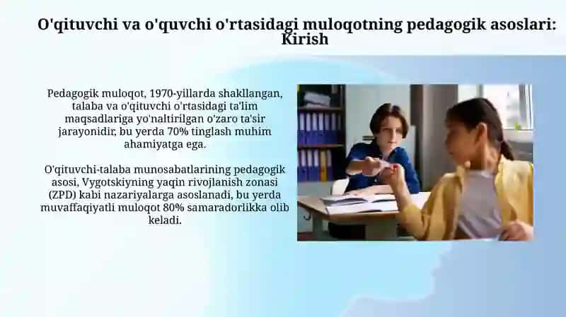 O'qituvchi va o'quvchi o'rtasidagi muloqotning pedagogik asoslari 3