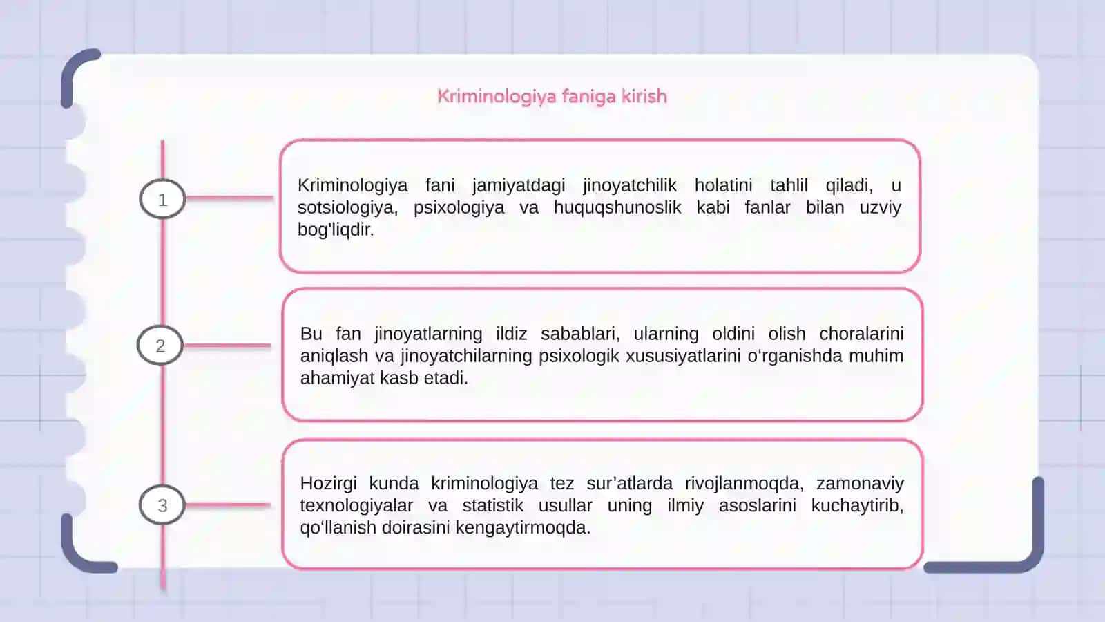 Kriminologiya fanining boshqa fanlar bilan aloqadorligi va hozirgi rivojlanishi 3