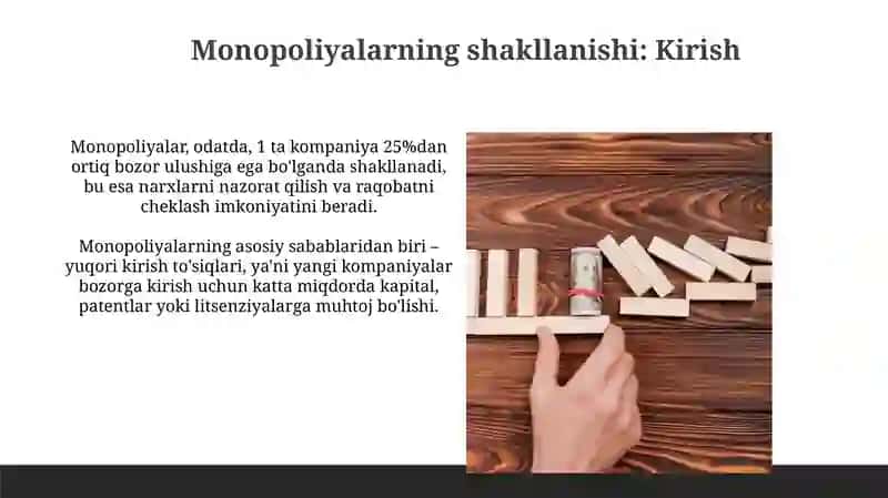 Monopoliyalarning shakllanishi va raqobatning kamayishi 3