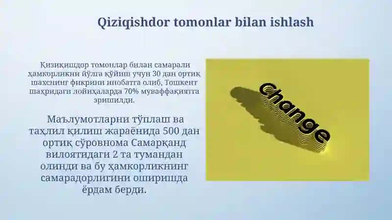 Qiziqishdor tomonlar bilan ishlash 3