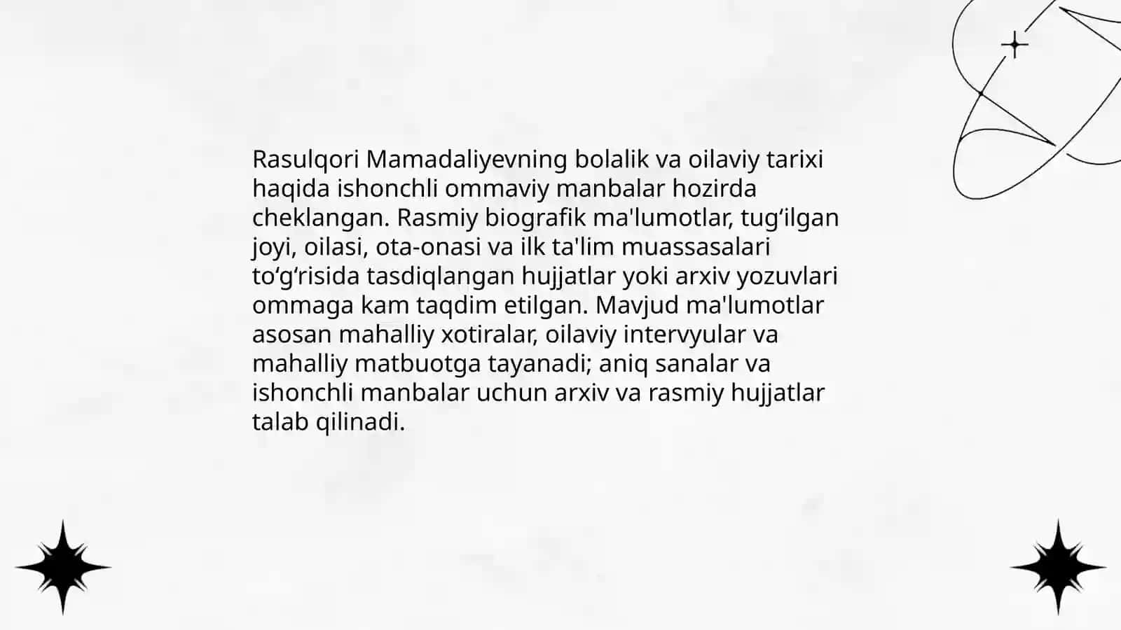 Rasulqori Mamadaliyev hayoti va ijodi 3