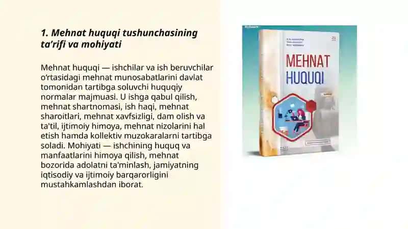 Mehnat huquqi tushunchasi mohiyati va ahamiyati 3