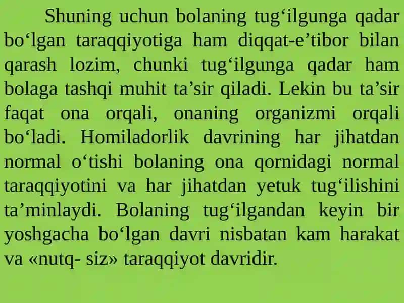 Chaqaloqlik va ilk bolalik davrining psixologik xususiyatlari 3