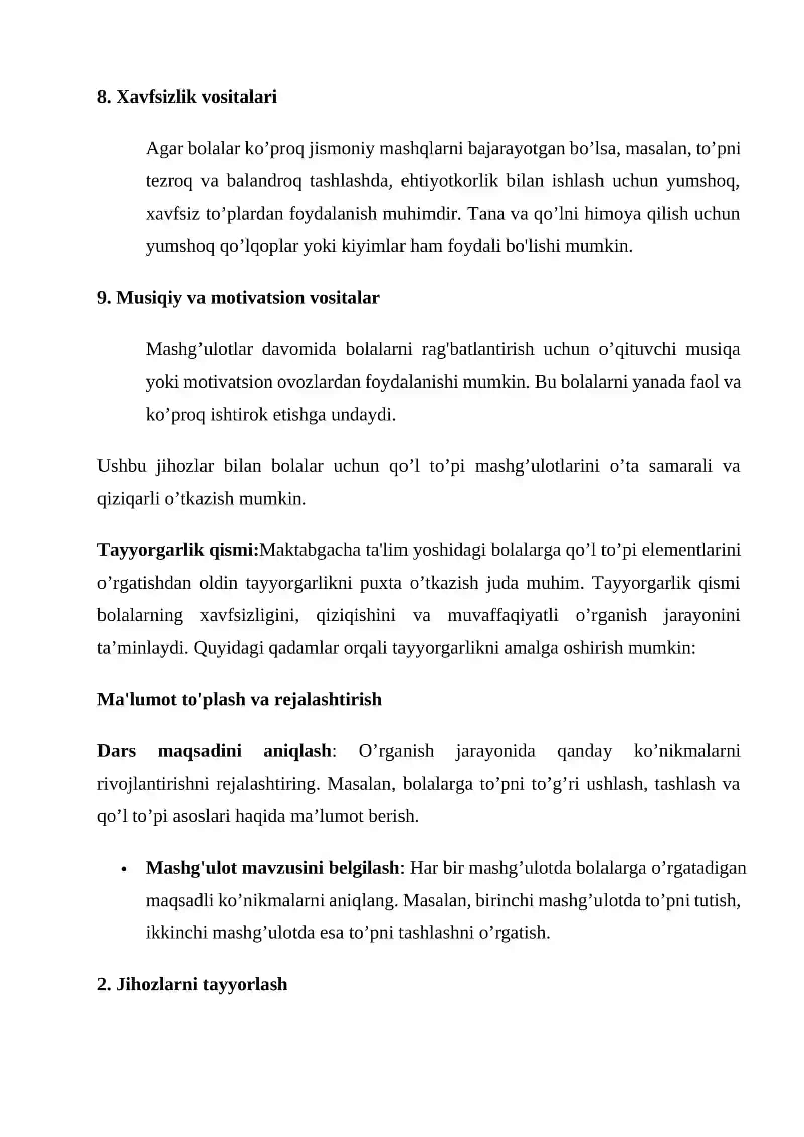 Qo’l to’pi Elementlari va Jihozlar 3