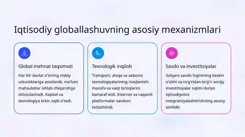 Iqtisodiy globallashuv jarayonlari: Jahon va O'zbekiston nuqtai nazari 3