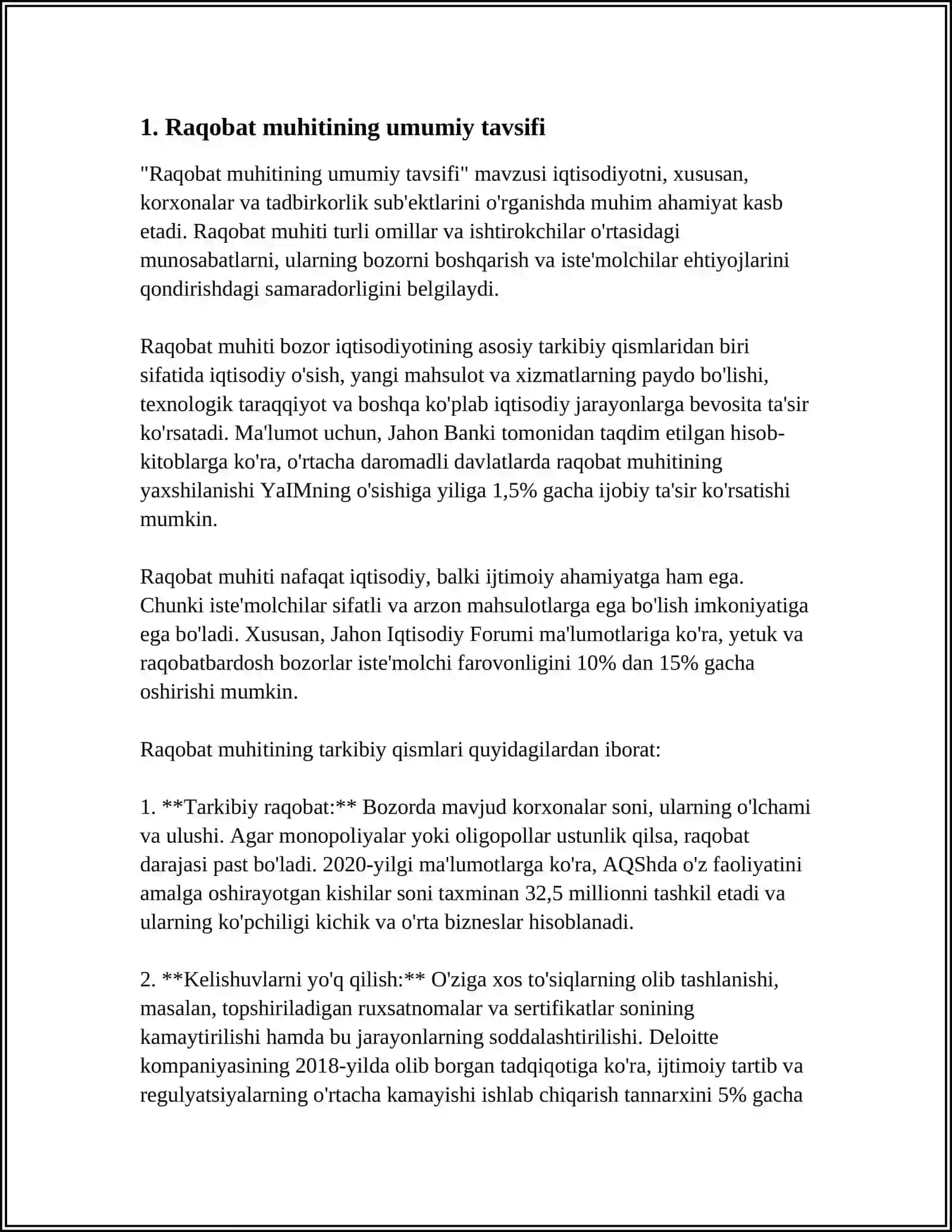 MEHMONXONA XO'JALIGI FAOLIYATIDA RAQOBAT MUHITI 3