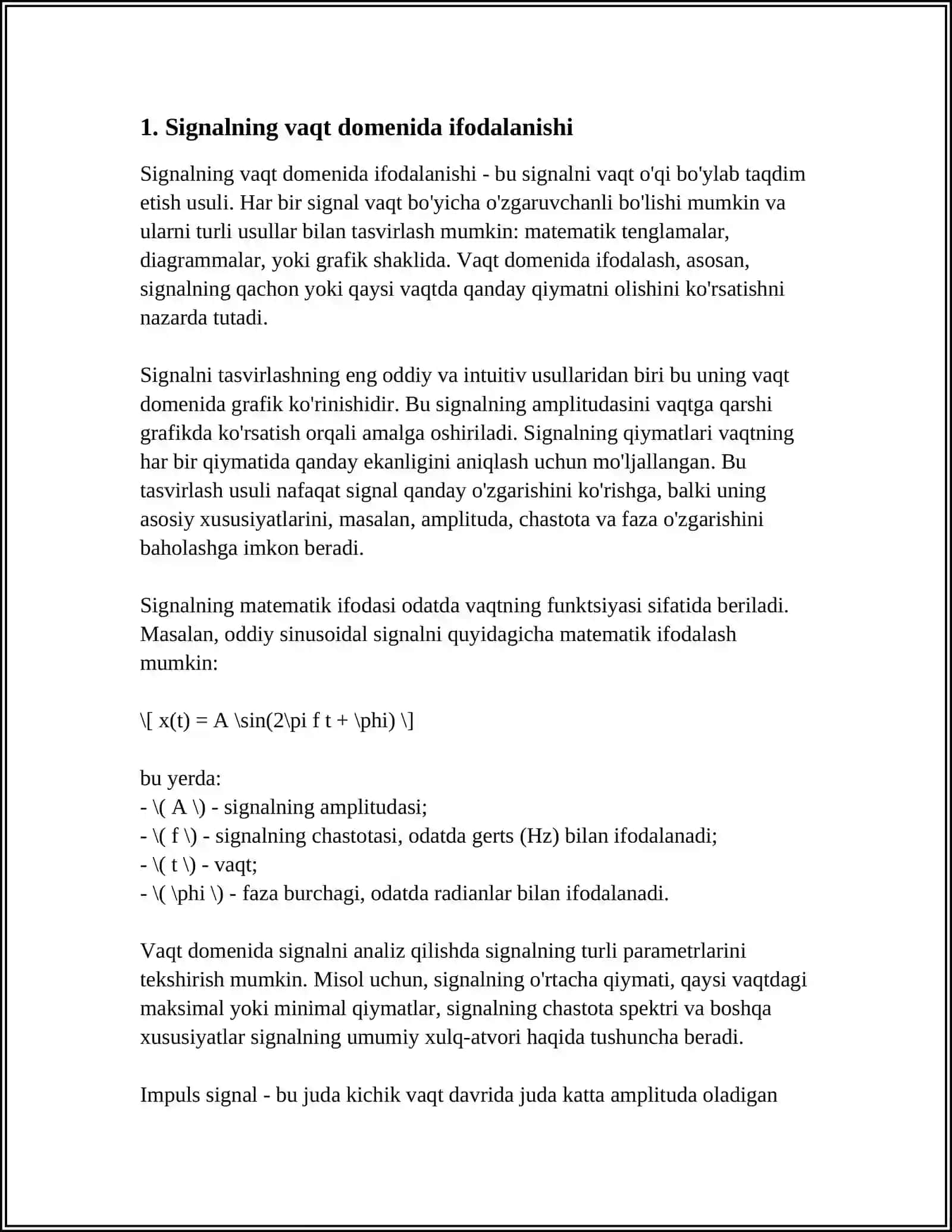 SIGNALLARNI SPETKR ORQALI IFODALASH 3