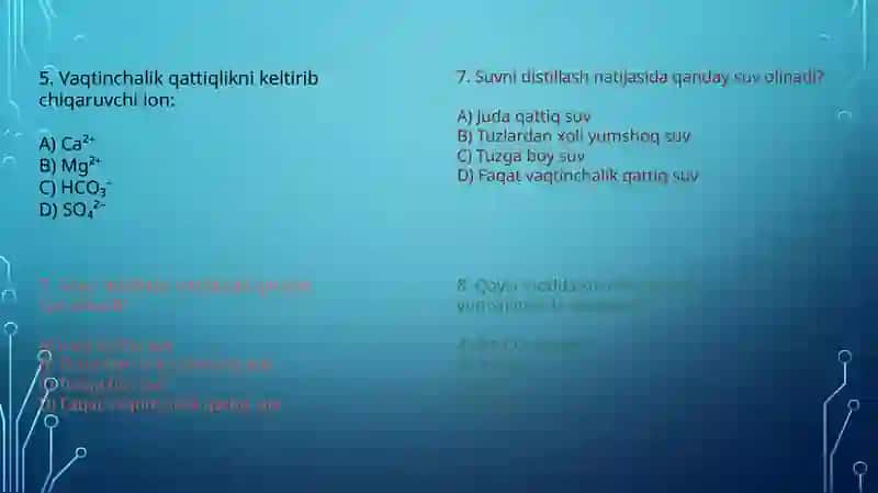 Kimyo Mustaqil ishtest 3