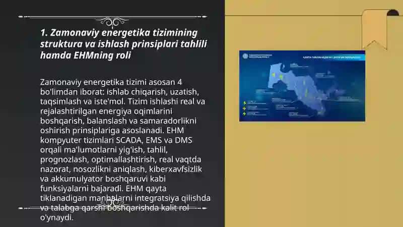 Zamonaviy energetika tizimining tshlili va EHMning roli 3