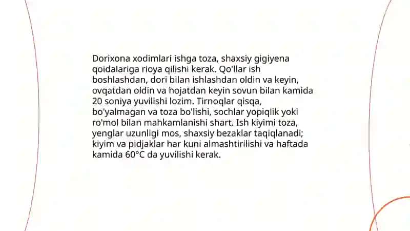 Dorixonada sanitariya qoidalari 3