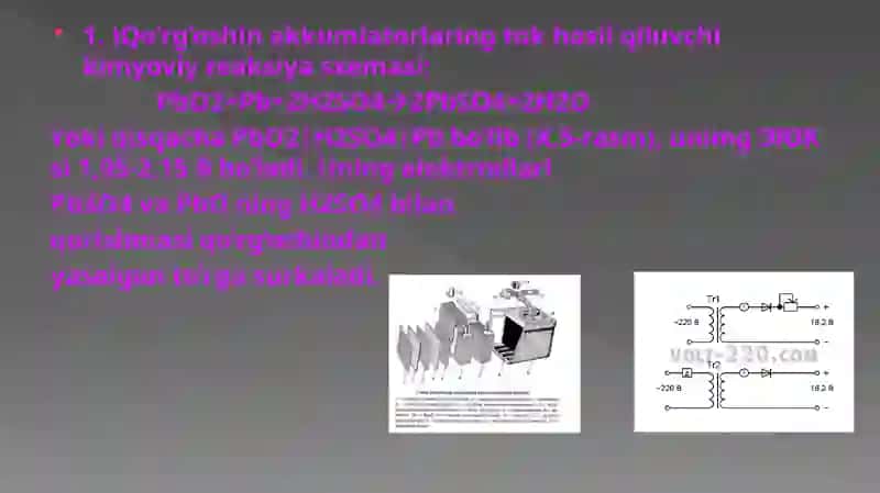 Tok manbalari. Akkumlatorlar. Quruq batareykalar. 3