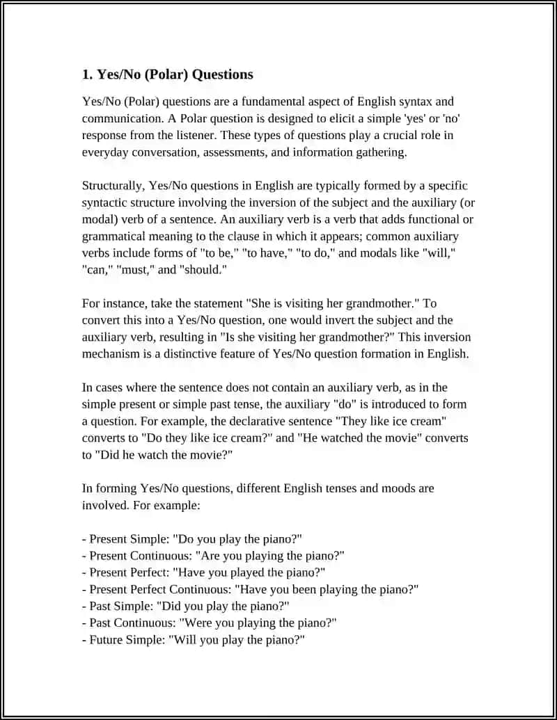TYPES OF QUESTIONS 3