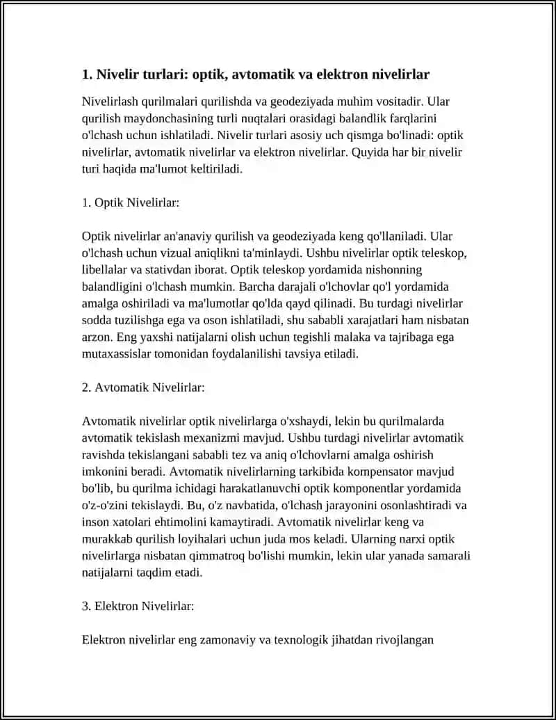 Nivelirlar, tuzilishi va nivelir reykalari 3