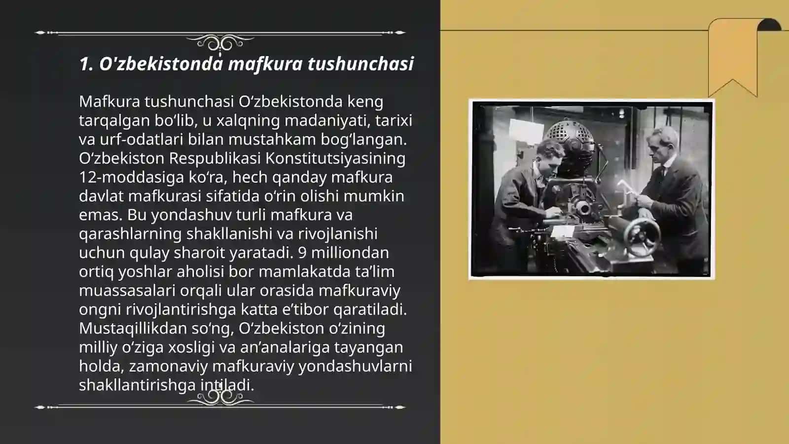 O'zbekistonning eng yangi tarixi fanidan Mafkura bo'yicha tushuncha 3