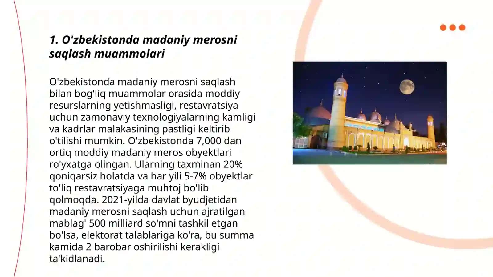 O'zbekistonda madaniy merosni saqlash muammolari 3