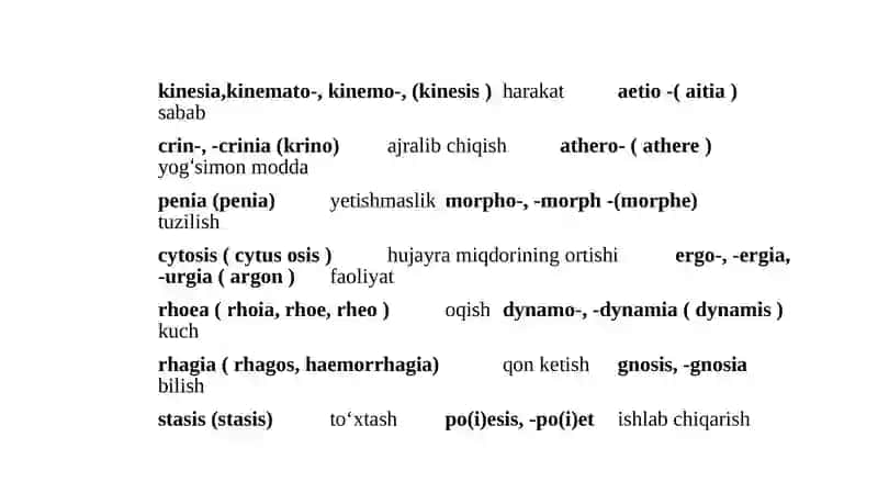 Yunon-lotin dubletlari va yakka atama elementlar 3