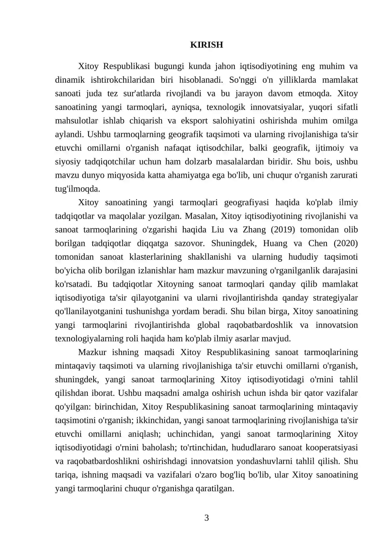 Xitoy Respublikasi sanoatining eng yangi tarmoqlar geografiyasi 3