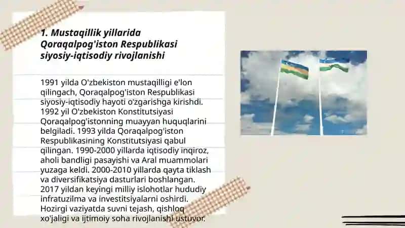 Mustaqillik yillarida Qoraqalpog'iston Respublikasi 3