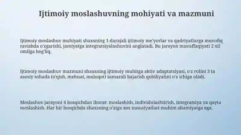 Ijtimoiy moslashuv 3