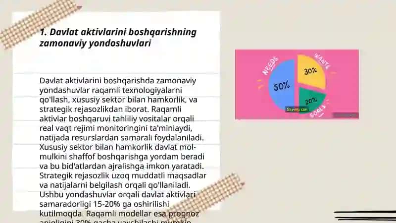 Davlat aktivlarini boshqarish samaradorligini oshirish yo'llari 3