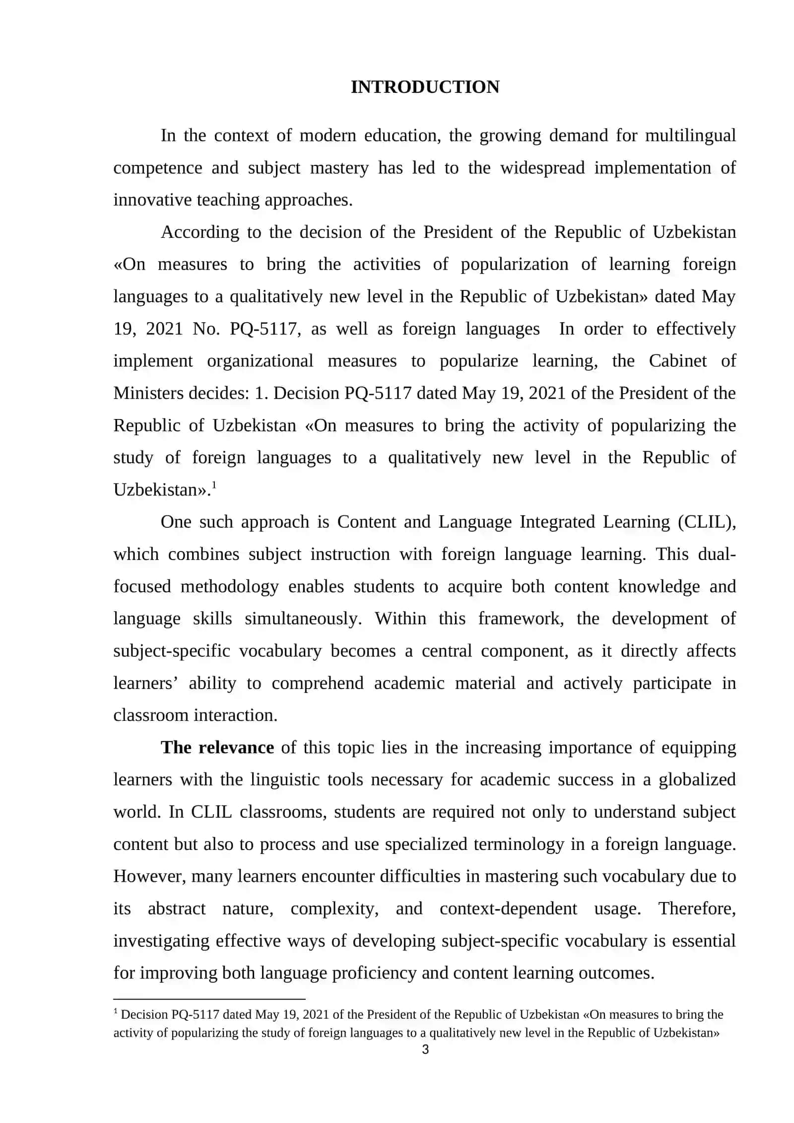 THEORETICAL FOUNDATIONS OF VOCABULARY DEVELOPMENT IN CLIL 3