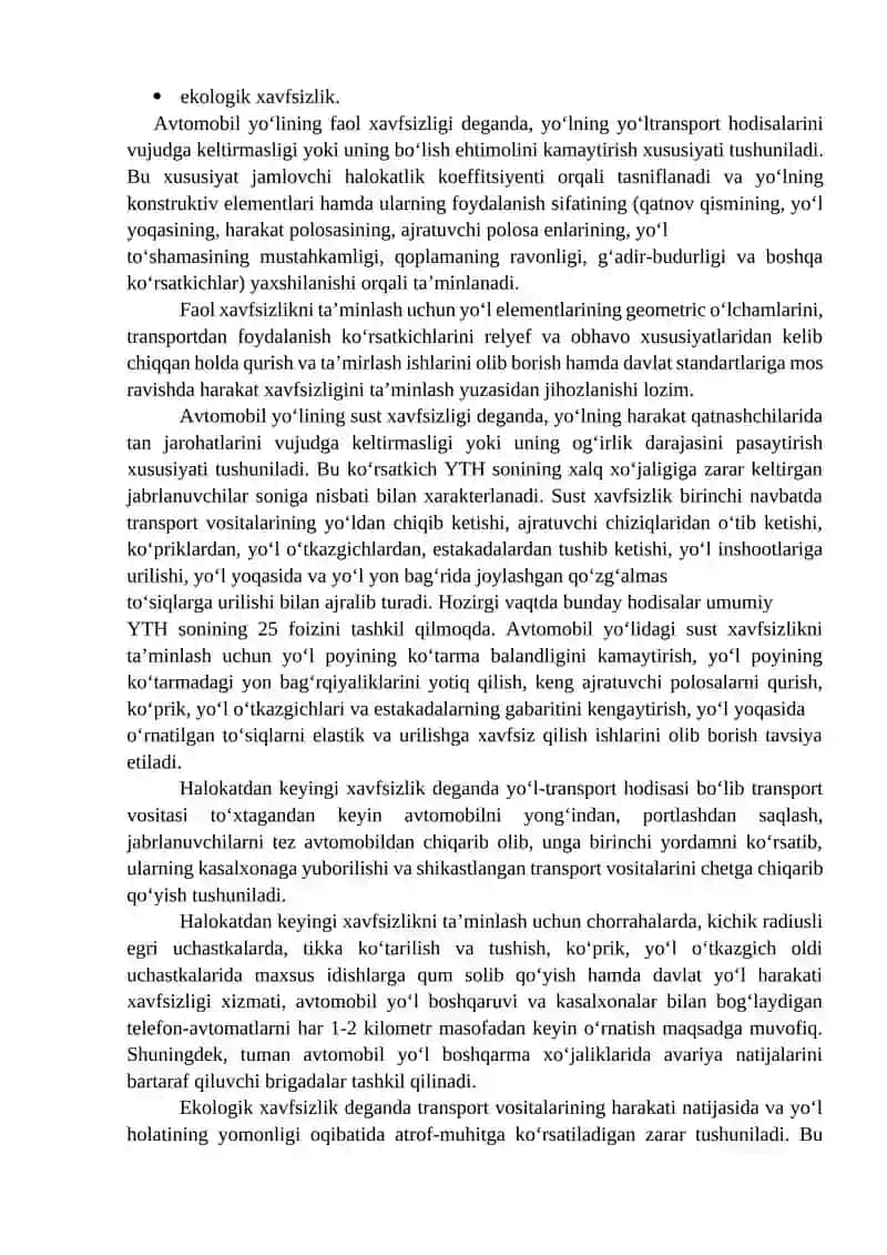 Harakat xavfsizligini ta’minlashni o‘rganish 3