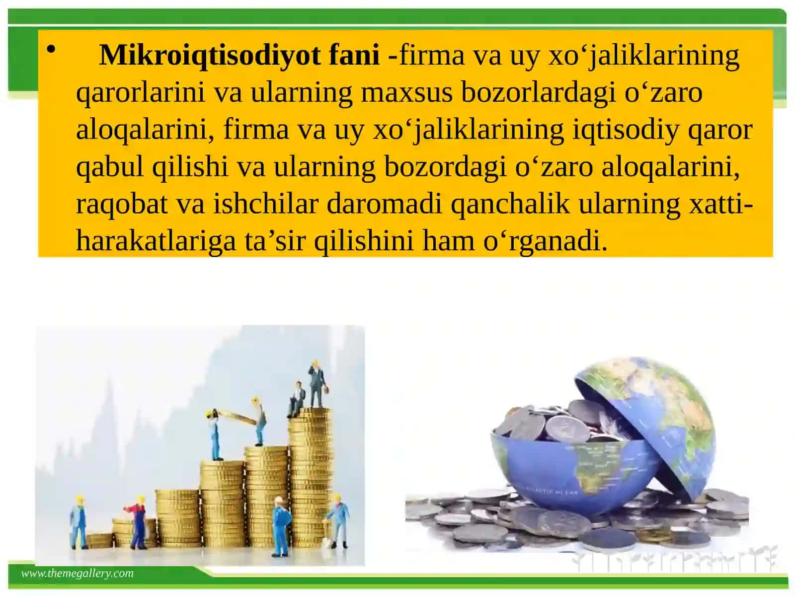 MIKROIQTISODIYOT FANINING PREDMETI, MAQSADI VA VAZIFALARI.MIKROIQTISODIYOTNING ASOSIY KATEGORIYALARI:TALAB VA TAKLIF 3