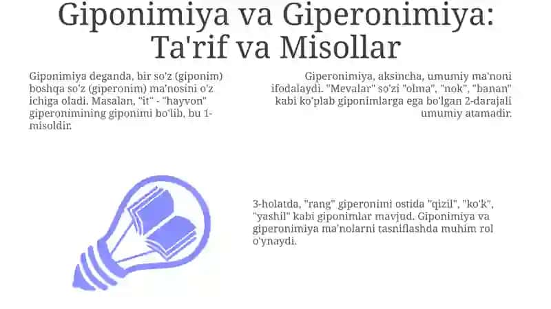 Giponimiya va Giperonimiya: Ta'riflar va Misollar 3