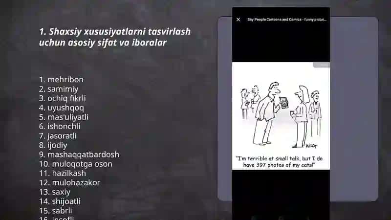Shaxsiy xususiyatlarni tasvirlash 3