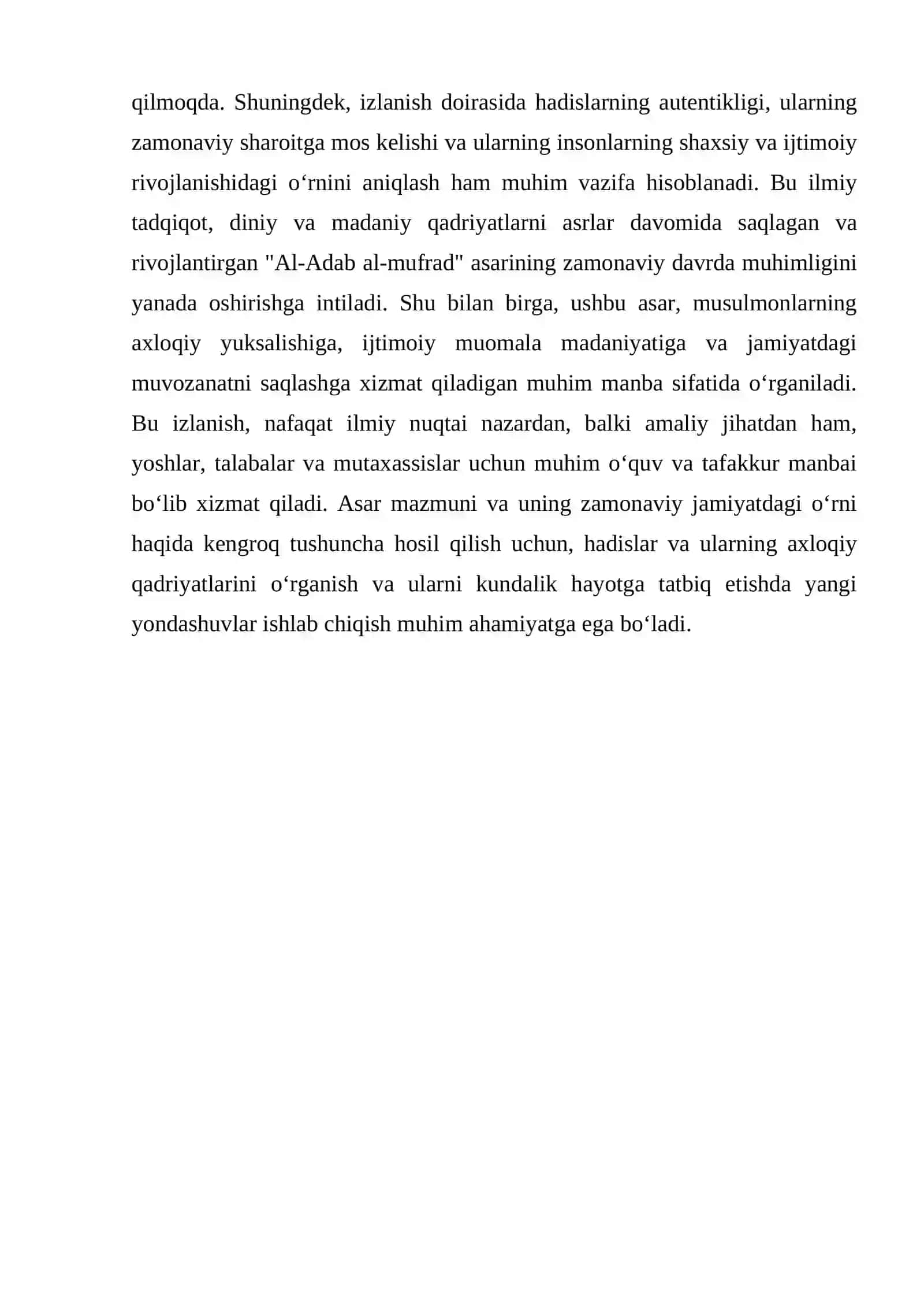 IMOM BUXORIYNING "AL-ADAB AL-MUFRAD" 3