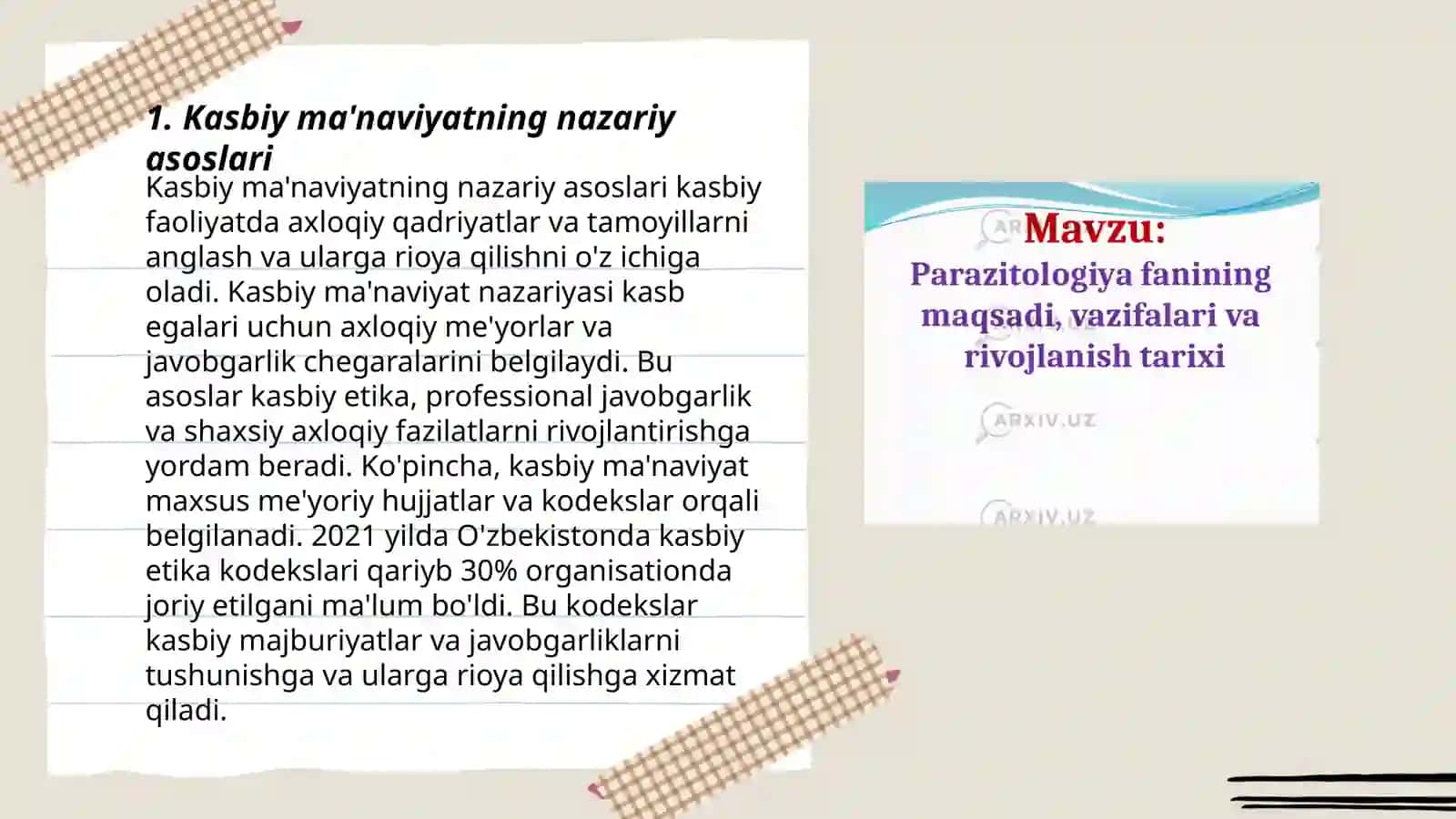 Kasbiy ma'naviyat fanining predmeti, maqsad va vazifalari 3