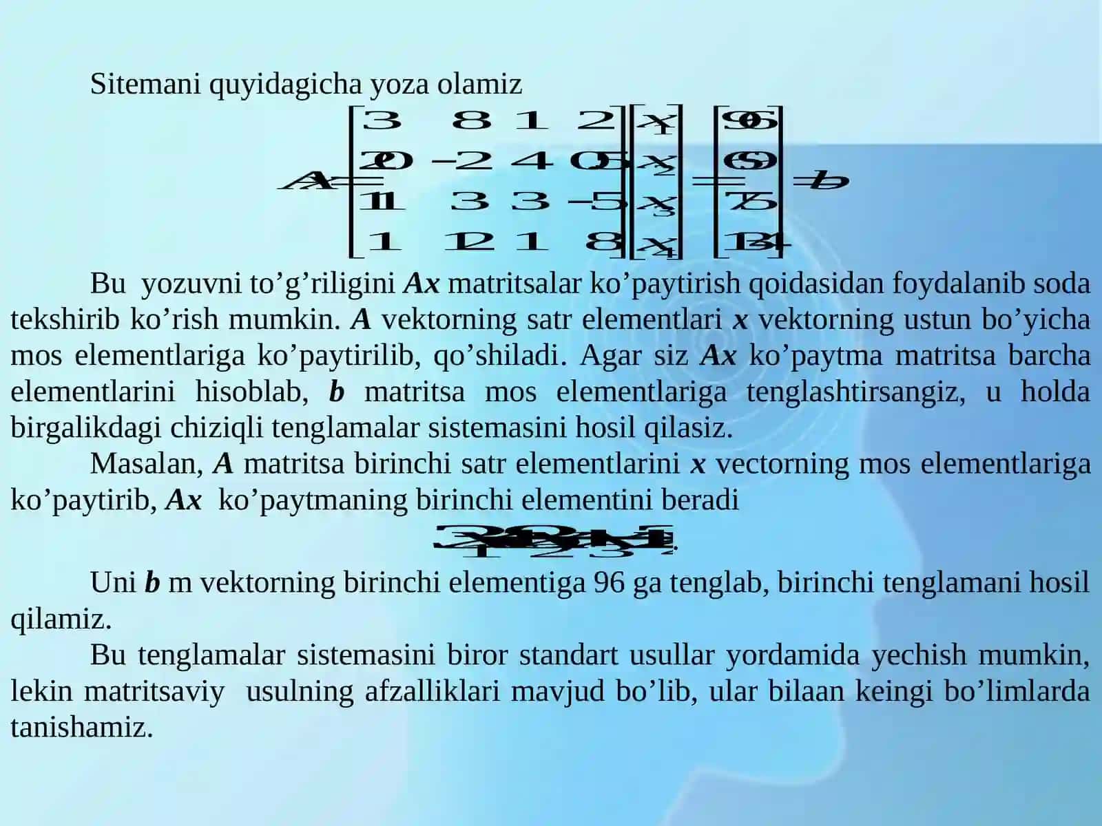 Tenglamalar Sistemalar Sistemasini Yechishning Matritsalar Usuli. Kramer Qoidasi 3