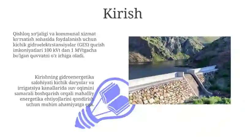 Kichik gidroelektr stansiyalari faniga kirish 3