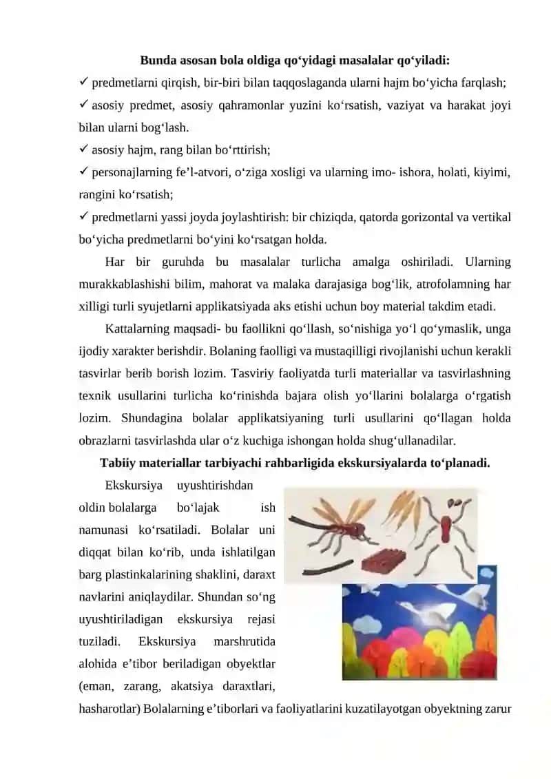 Maktabgacha ta’lim muassasada applikatsiya ishiga o‘rgatishning vazifalari va turlari (6-amaliy mashg‘ulot) 3