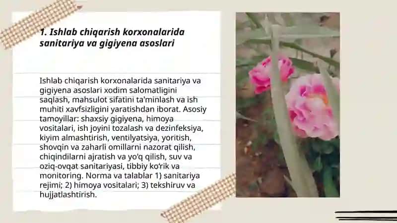 Ishlab chiqarishda sanitariya va gigiyena 3