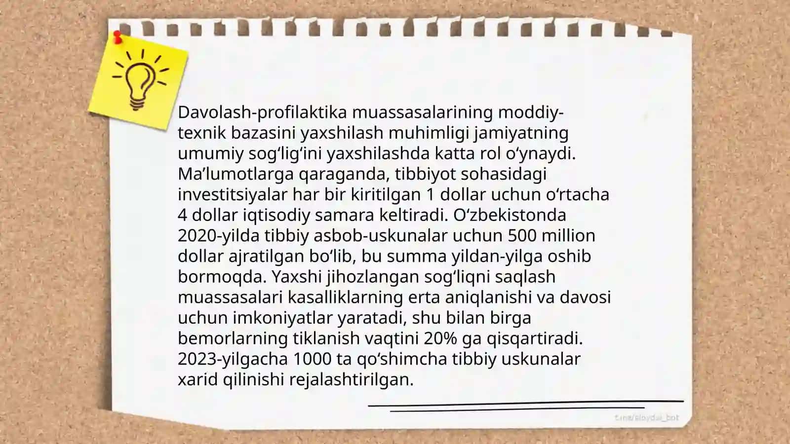 Davolash-profilaktika muassasalarining moddiy-texnik bazasini yaxshilash 3
