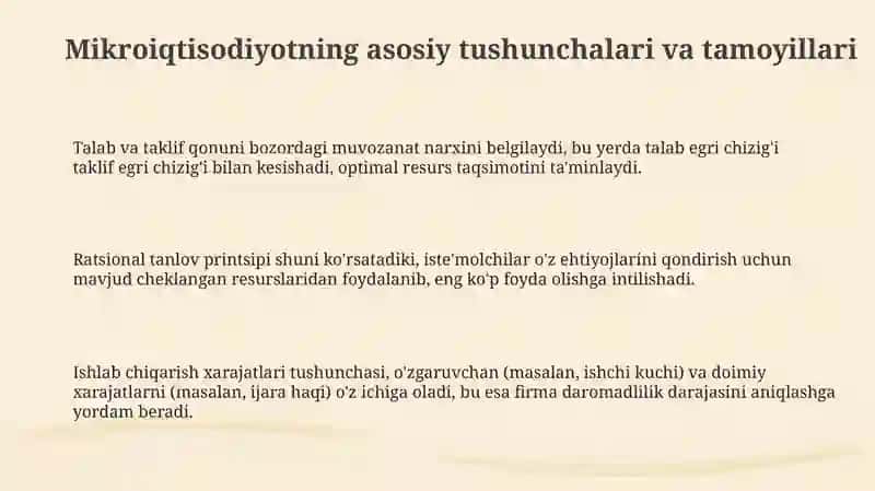 Zamonaviy bozor iqtisodiyoti muammolarini yechishda mikroiqtisodiyot fanining ahamiyti 3