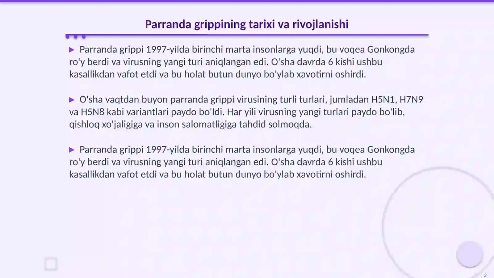 Parranda va chochqa grippi va uning xozirgi kundagi muammolari 3