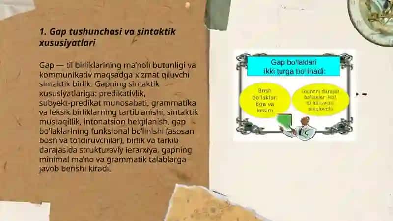 Sintaksis.Gap va uning bo’laklari 3