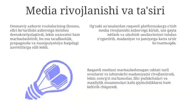 Media maydonda axborot tarqatish madaniyati 3